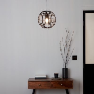 Suspension Dacite GoodHome noir l.28 cm IP20 E27