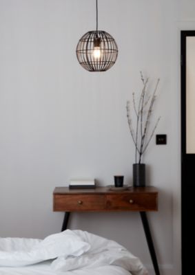 Suspension Dacite GoodHome noir l.28 cm IP20 E27