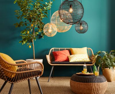 Suspension Dacite GoodHome noir l.28 cm IP20 E27