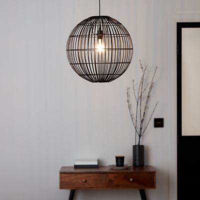 Suspension Dacite GoodHome noir l.48 cm IP20 E27