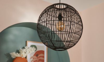 Suspension Dacite GoodHome noir l.48 cm IP20 E27