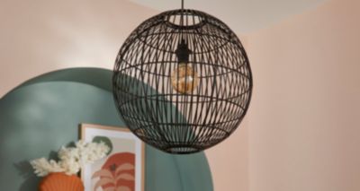 Suspension Dacite GoodHome noir l.48 cm IP20 E27