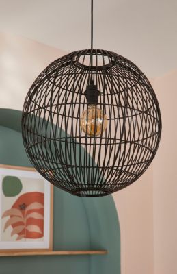 Suspension Dacite GoodHome noir l.48 cm IP20 E27