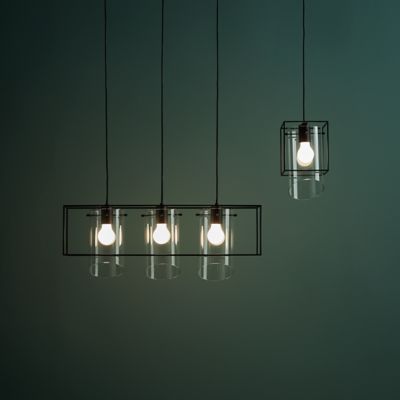 Suspension Daluiz 3 ampoules E27 IP20 noir