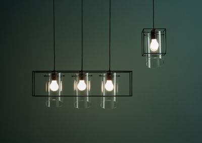 Suspension Daluiz 3 ampoules E27 IP20 noir