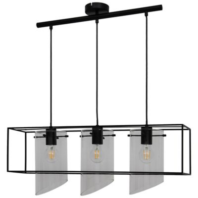 Suspension Daluiz 3 ampoules E27 IP20 noir