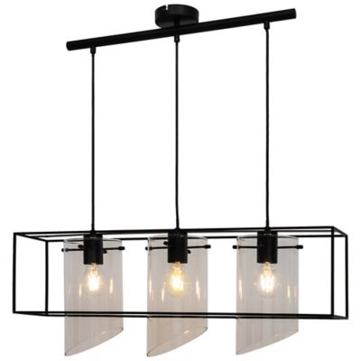 Suspension Daluiz 3 ampoules E27 IP20 noir