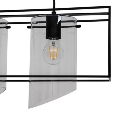 Suspension Daluiz 3 ampoules E27 IP20 noir