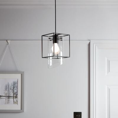 Suspension Daluiz GoodHome E27 noir mat