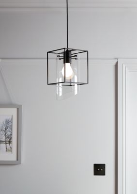 Suspension Daluiz GoodHome E27 noir mat