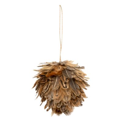 Suspension de noël assortiment plumes marron 10cm Feeric Light & Christmas