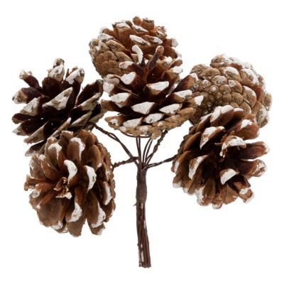 Suspension de noël bouquet pomme de pin effet enneigé 12cm Feeric Light & Christmas