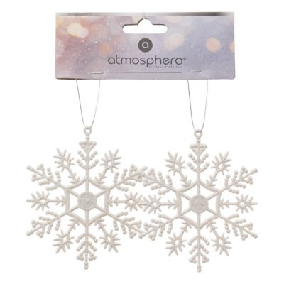 Suspension de noël flocon blanc Feeric Light & Christmas - lot de 2