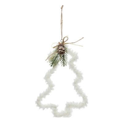 Suspension de noël sapin polaire blanc 20cm Feeric Light & Christmas