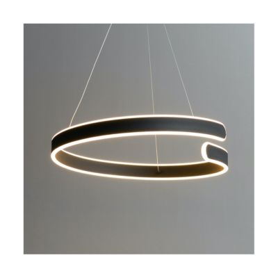 Suspension design anneau spiral noir LED - Brazan