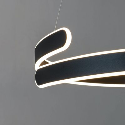 Suspension design anneau spiral noir LED - Brazan