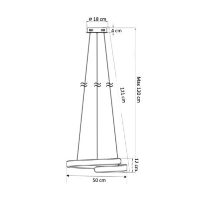 Suspension design anneau spiral noir LED - Brazan
