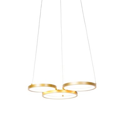 Suspension dorée avec LED à intensité variable 3 niveaux 3 lumières - Rondas