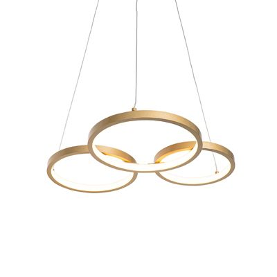 Suspension dorée avec LED à intensité variable 3 niveaux 3 lumières - Rondas