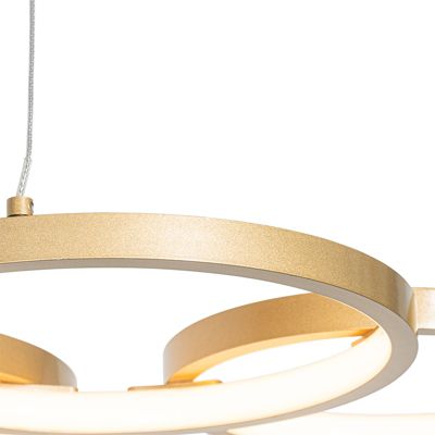 Suspension dorée avec LED à intensité variable 3 niveaux 3 lumières - Rondas