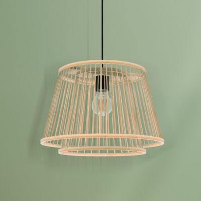 Suspension Doria E27 IP20 40W Ø38xH.110cm bambou Dunalux