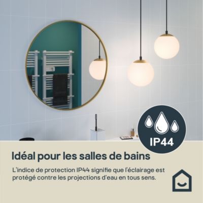 Suspension Dorres E14 40W IP44 Ø16cm GoodHome or