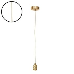 Suspension douille doré satiné (80-110 cm - Blanc)