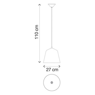 Suspension E27 IP20 plastique blanc L.80cm