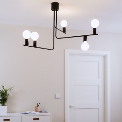 Suspension E27 métal noir mat L.60 x l.79 x H.60 cm GoodHome Darrah