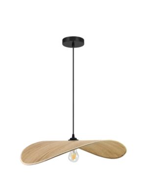 Suspension effet bois E27 40W Ø58 cm, Seynave Bradley