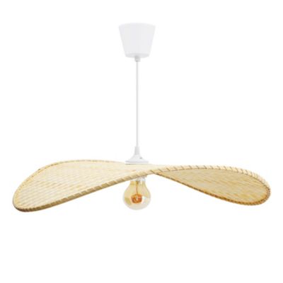 Suspension en bambou E27 40W beige Ø100 cm Calabra