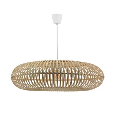 Suspension en bambou E27 40W beige Ø78 cm Mailan