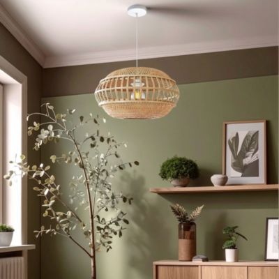 Suspension en bambou E27 60W beige Ø36cm Kailo