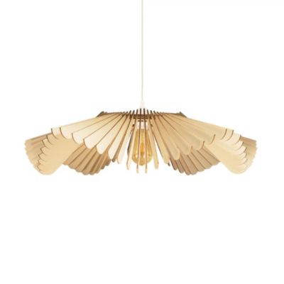 Suspension en bois clair Rose diamètre 100 cm hauteur 27 cm douille E27 Atelier Loupiote