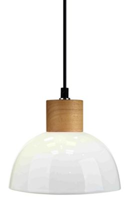 Suspension en céramique E27 40W Ø18,5cm blanc crème Seynave, Nogobo