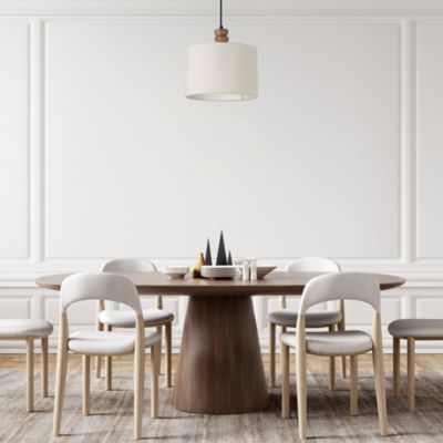 Suspension en céramique E27 40W imitation bois ∅30cm Seynave, Kamil