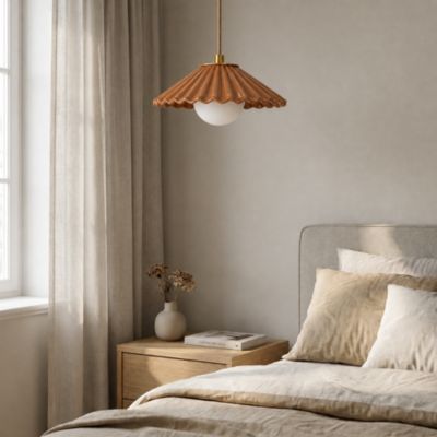 Suspension en céramique marron G9 7W Ø 28 cm Exagone Cannello