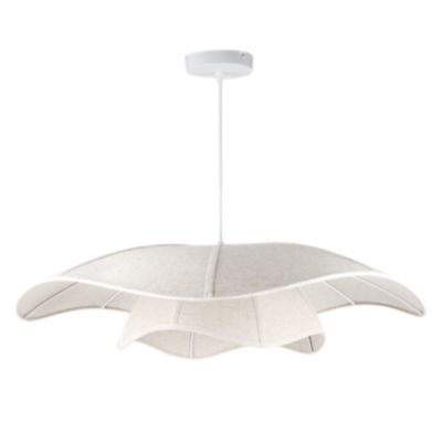 Suspension en lin E27/40 W ivoire Ø 70cm Seynave Mely