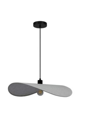Suspension en lin E27 40W beige Ø60cm Wave Seynave