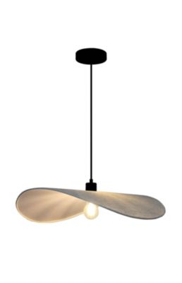 Suspension en lin E27 40W beige Ø60cm Wave Seynave
