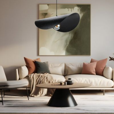 Suspension en métal E27 40W noir Ø60cm Seynave, Jodha