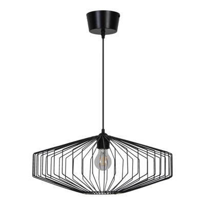 Suspension en métal noir E27 25W Ø48cm GoodHome Ouzel