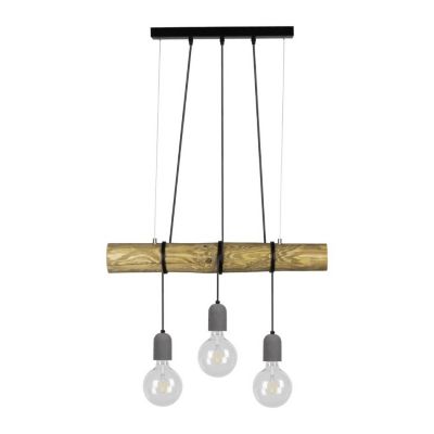 Suspension en Pin teinté Design Industriel Triple Douille TRABO CONCRETE