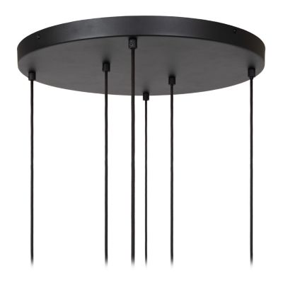 Suspension en verre 4 lampes E27 240 W noir et or Ø65 x H.150 cm Lucide Joanet tube