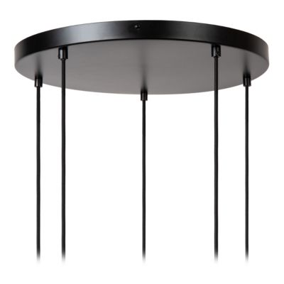 Suspension en verre 5 lampes ambré Ø65cm E27 40W Lucide, Ilona