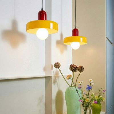 Suspension Lampe œuf Orange – Castorama, Vintage 70's, Métal, Hauteur 22cm