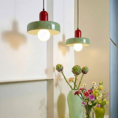 Suspension en verre et métal vert et rouge Ø25 cm E27 25 W Jumell Yori