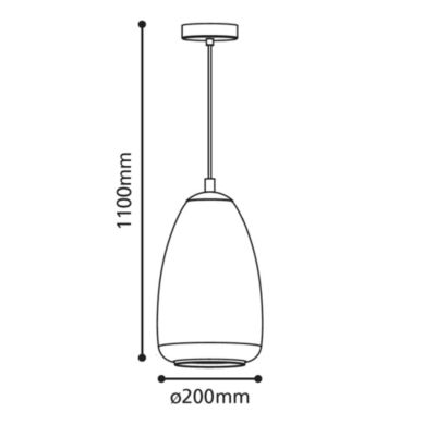 Suspension en verre fumé et laiton brossé E27 40W H.110 x Ø.20cm Eglo, Alobrase