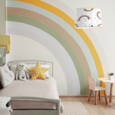 Suspension enfant tissu arc-en-ciel E27 40W multicouleurs Ø28cm Seynave