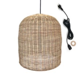 Suspension extérieur GIACOMO OUTDOOR CABLE Beige Rotin D40CM